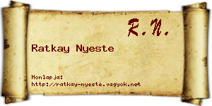 Ratkay Nyeste névjegykártya